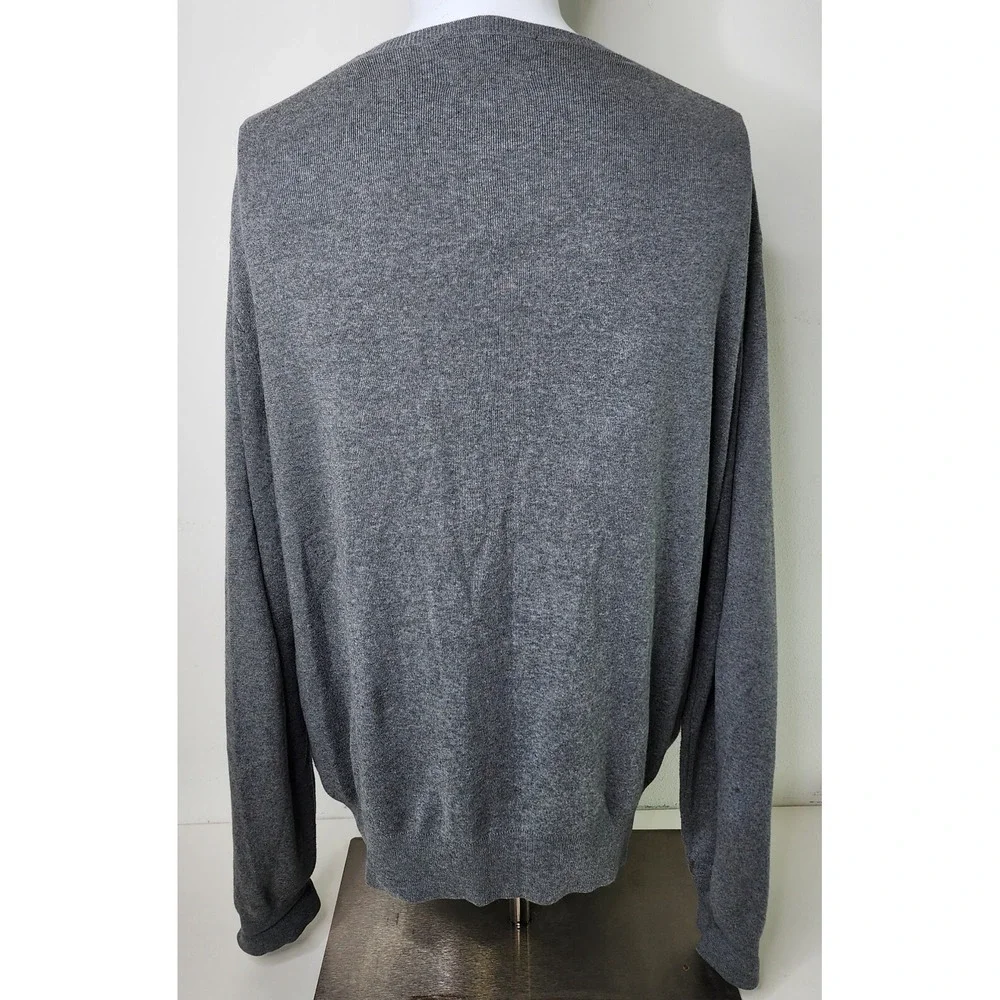 Polo Ralph Lauren Sweater Mens XL Gray‎ V-Neck Pullover Pima Cotton